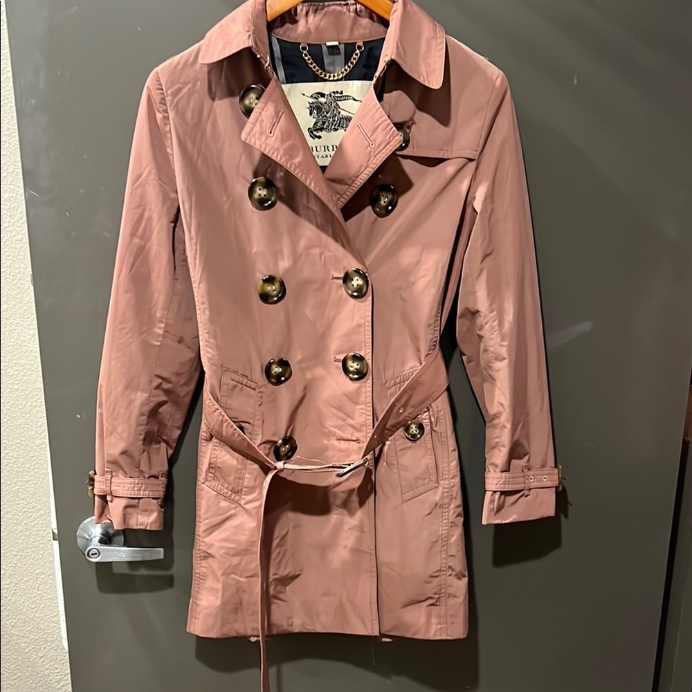 Burberry Pink Trench Coat Classic Design - Picture 6 of 7